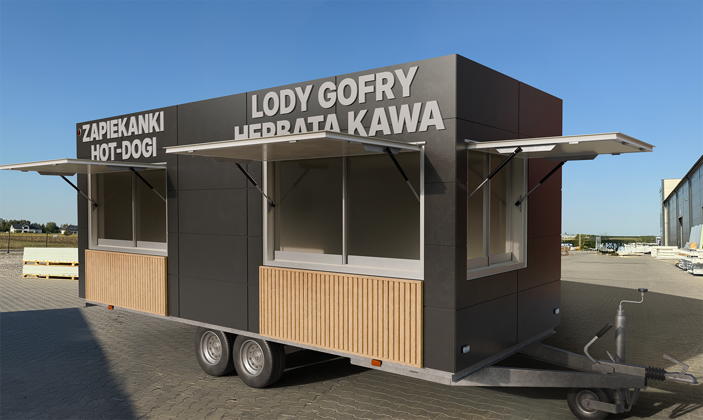 Przyczepa gastronomiczna, koncept słony/słodki 5,2M